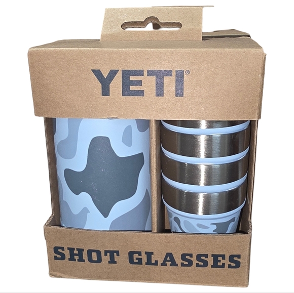Yeti Shot Glasses & Case “Blue Camo” NEW - Picture 3 of 6
